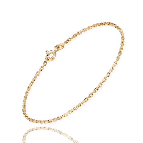 8 kt Anker Facet Guld armbånd, 1,4 mm (Tråd 0,50) - længde 17 cm